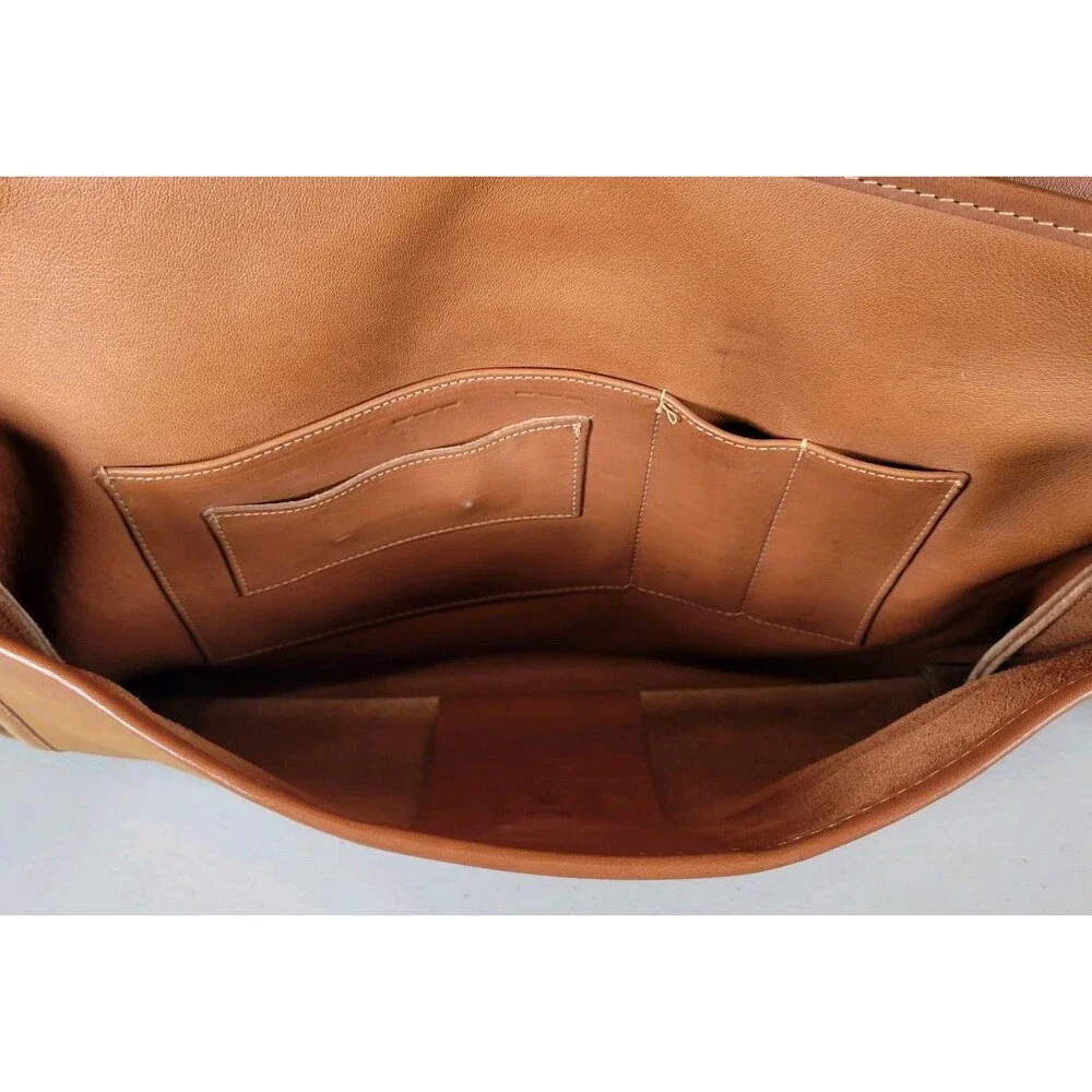 VTG Coach Morgan Briefcase 7105 British Tan Cowhide Leather Messenger Bag 90s